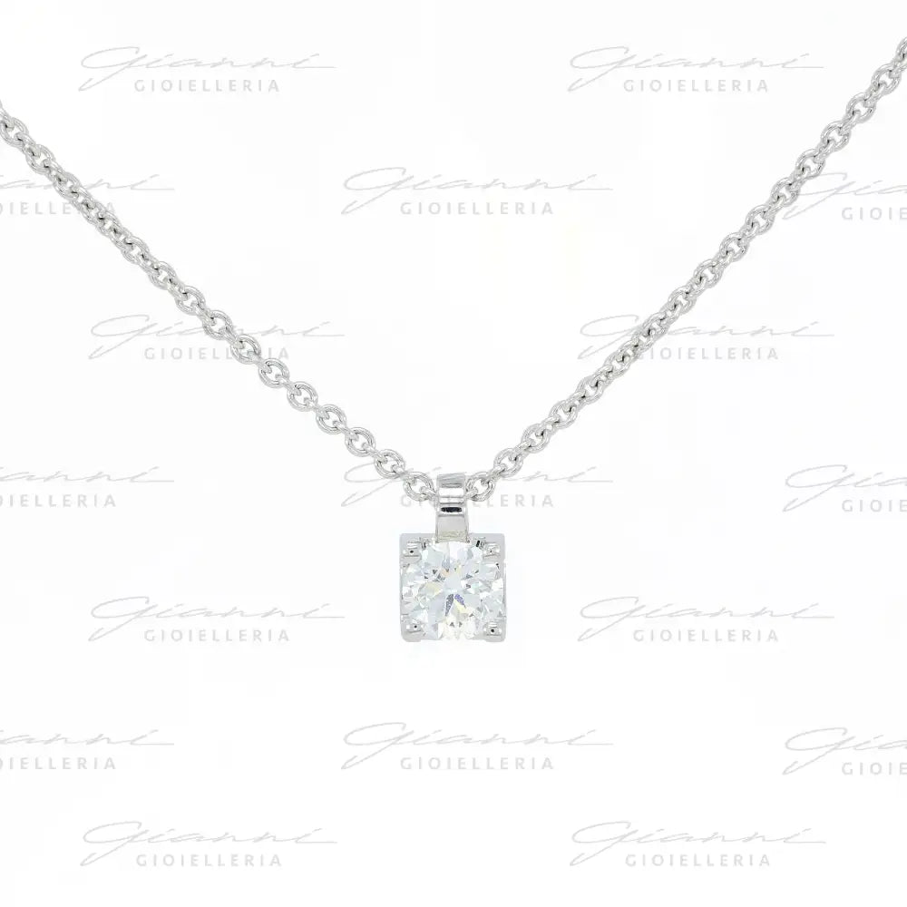 Girocollo Crivelli Pendente Punto Luce 0,40 ct. in Oro Bianco Collane