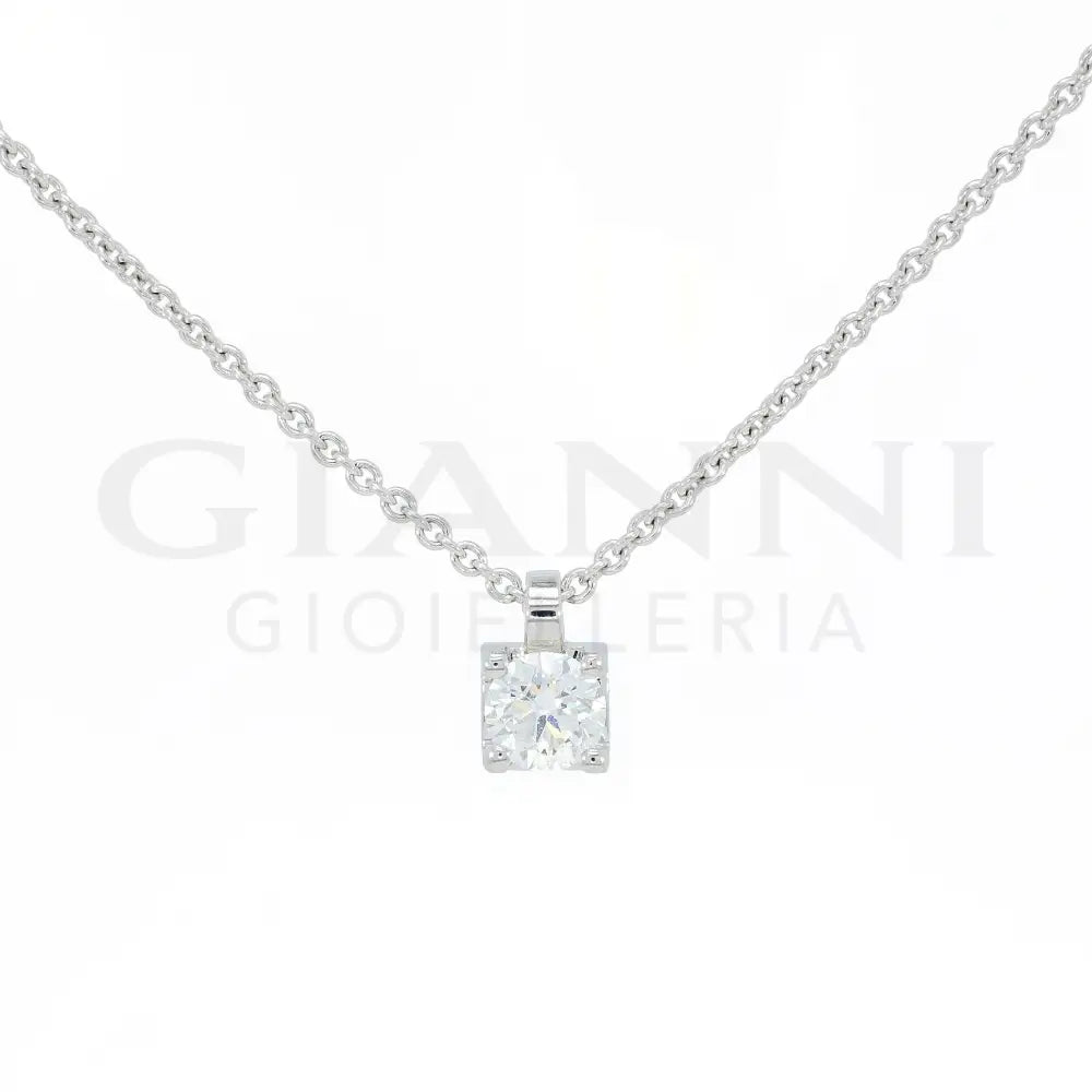 Girocollo Crivelli Pendente Punto Luce 0,40 ct. in Oro Bianco Collane