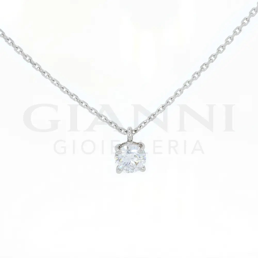 Girocollo Crivelli Pendente Punto Luce 0,50 ct. in Oro Bianco Collane