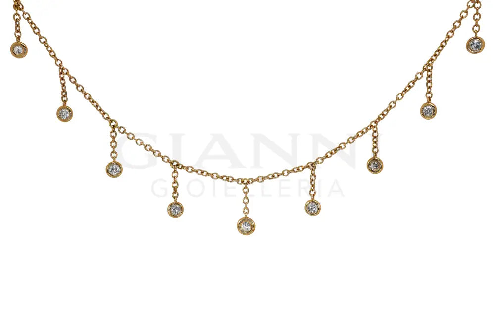 Girocollo Crivelli - Punti Luce Pendenti in Oro Rosa - Collane