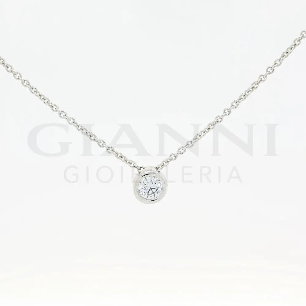 Girocollo Crivelli - Light Punto Luce in Oro Bianco con Diamante Collane