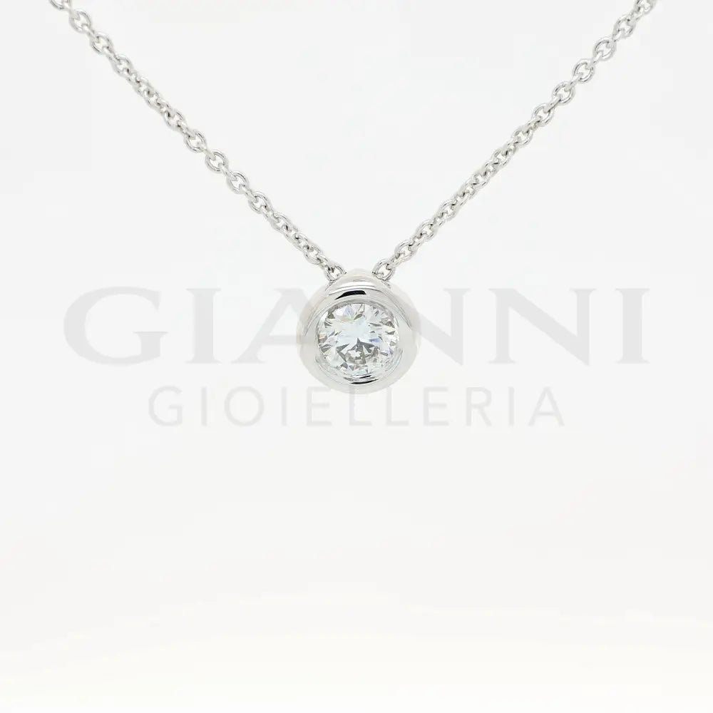 Girocollo Crivelli - Light Punto Luce in Oro Bianco con Diamante centrale Collane
