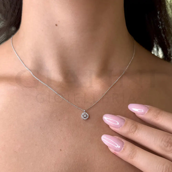 Girocollo Crivelli Punto luce in Oro Bianco con Diamanti Collane