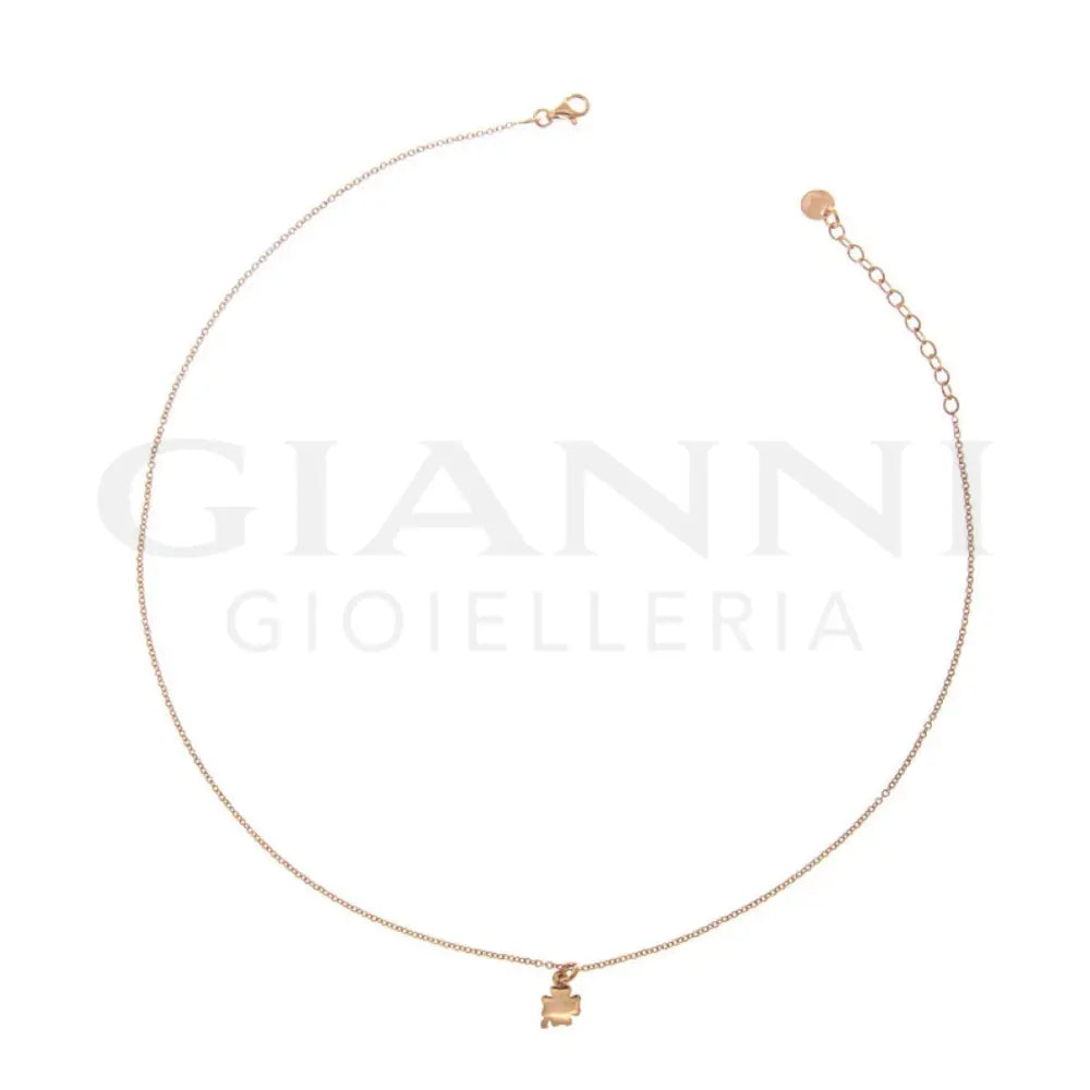 Girocollo Rue Des Mille - Ciondolo Bombato Quadrifoglio Oro Rosa Collane