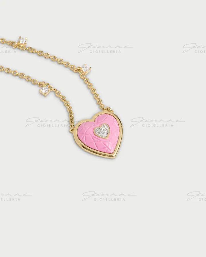 Girocollo Rue Des Mille - Double cuore berry oro giallo Collane