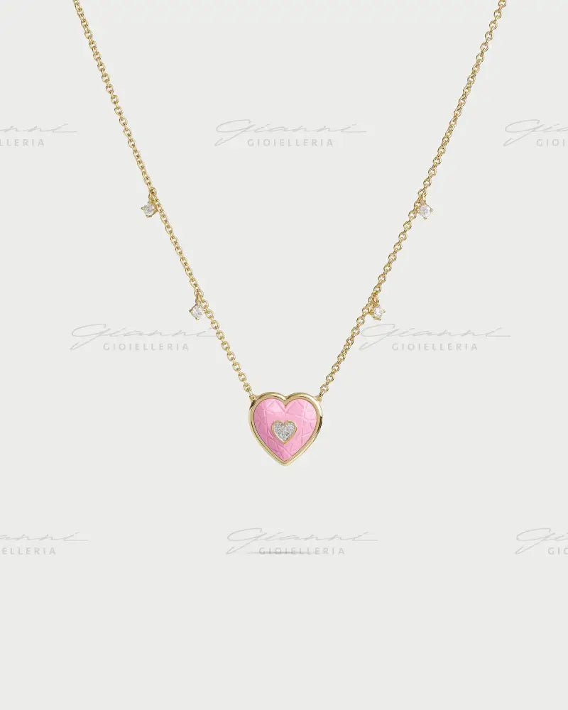 Girocollo Rue Des Mille - Double cuore berry oro giallo Collane