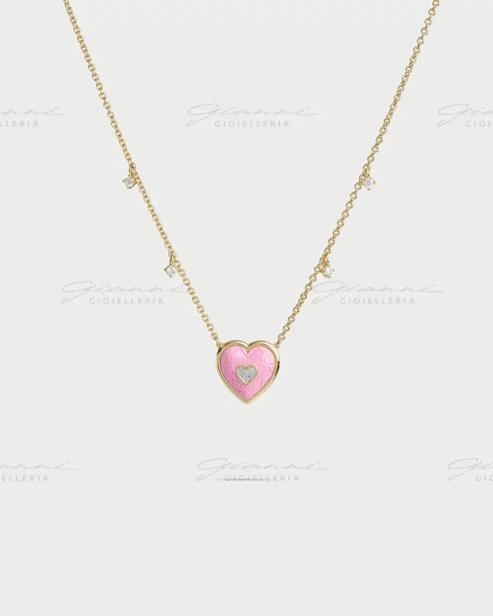 Girocollo Rue Des Mille - Double cuore berry oro giallo Collane