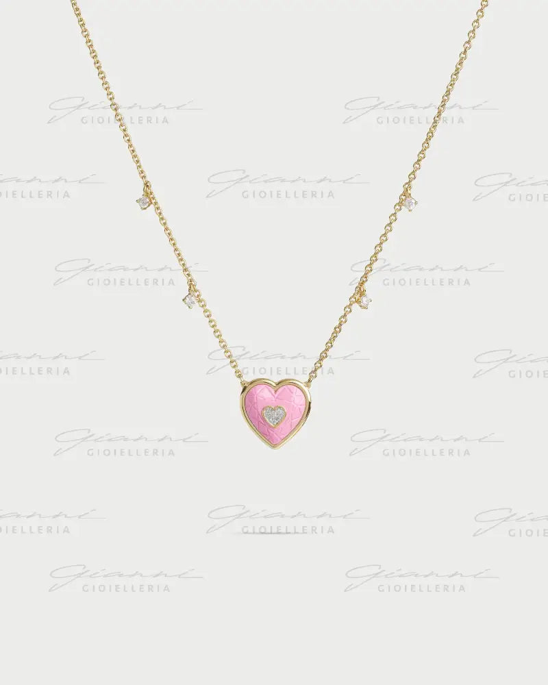 Girocollo Rue Des Mille - Double cuore berry oro giallo Collane