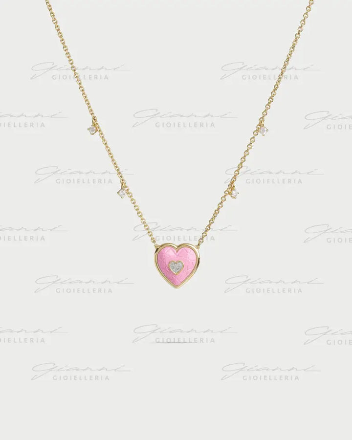 Girocollo Rue Des Mille - Double cuore berry oro giallo Collane