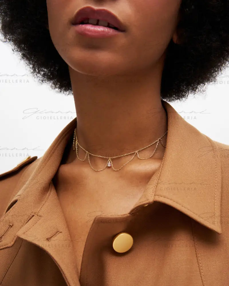 Girocollo Rue Des Mille - Merletto drop oro giallo Collane