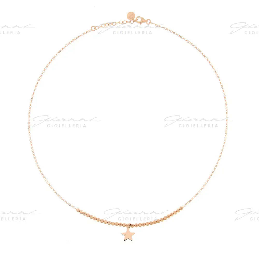 Girocollo Rue Des Mille - Pallini Con 1 Soggetto Micro Stella Oro Rosa Collane