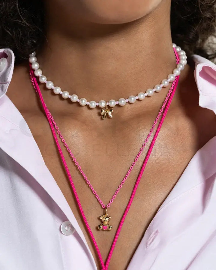 Girocollo Rue Des Mille - Perla e zirconi milky rosa - Collane