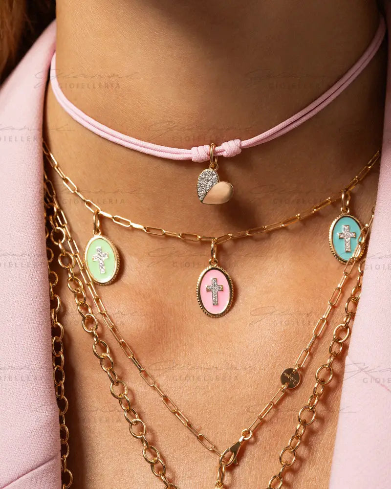 Girocollo Rue Des Mille - Soft cord Base Rosa Pastello Collane