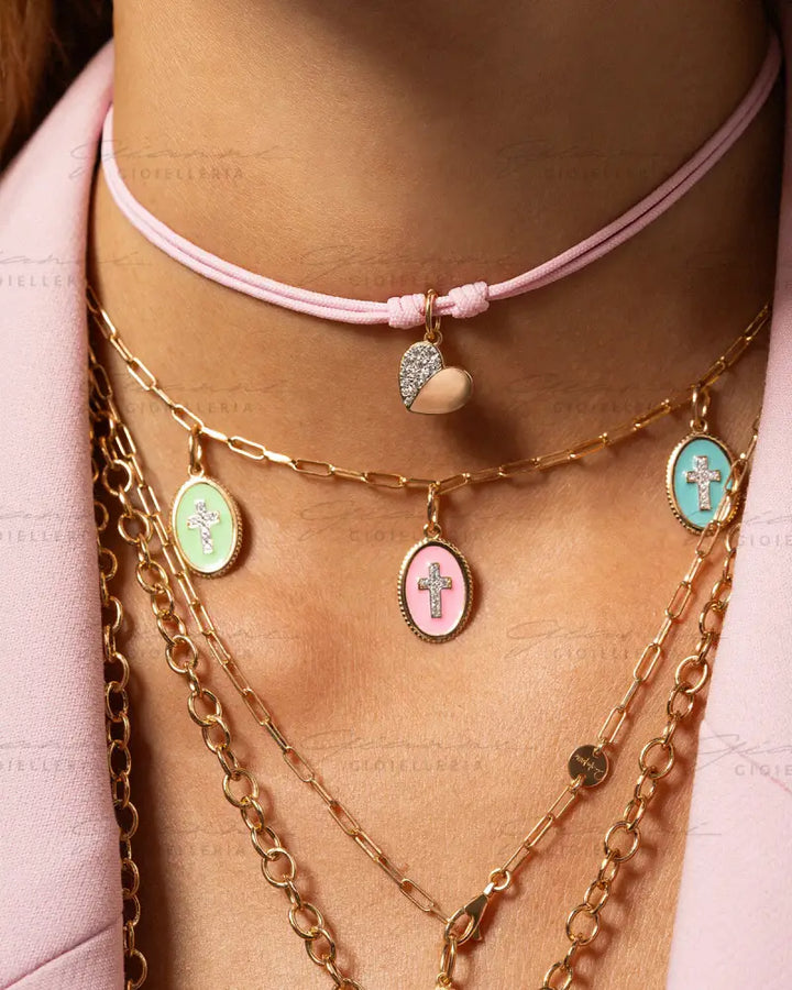 Girocollo Rue Des Mille - Soft cord Base Rosa Pastello Collane