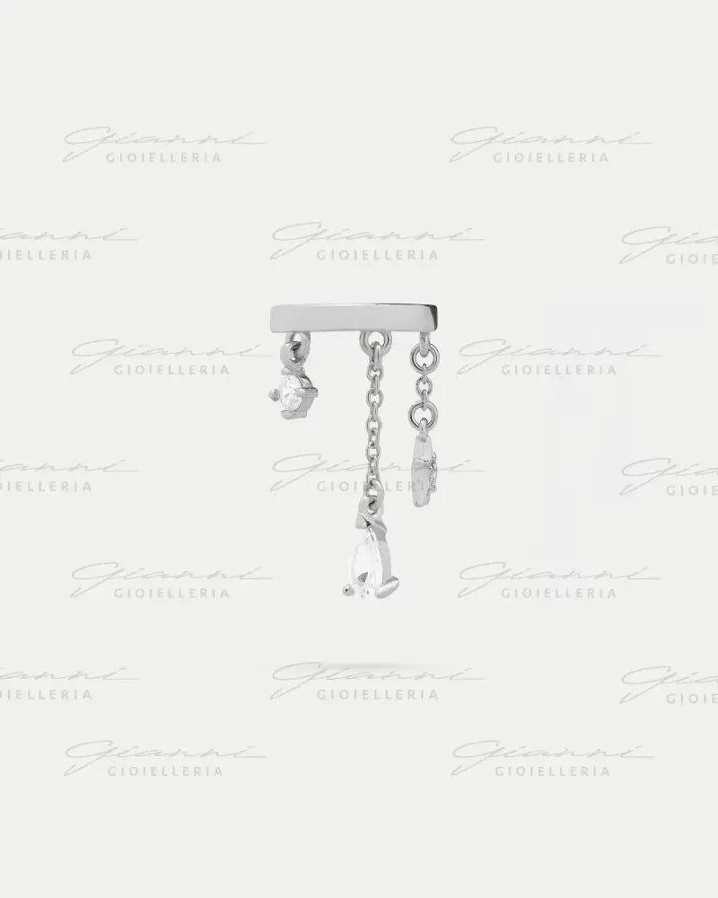 Helix Piercing Rue Des Mille - Goccia castone stella rodio Orecchini