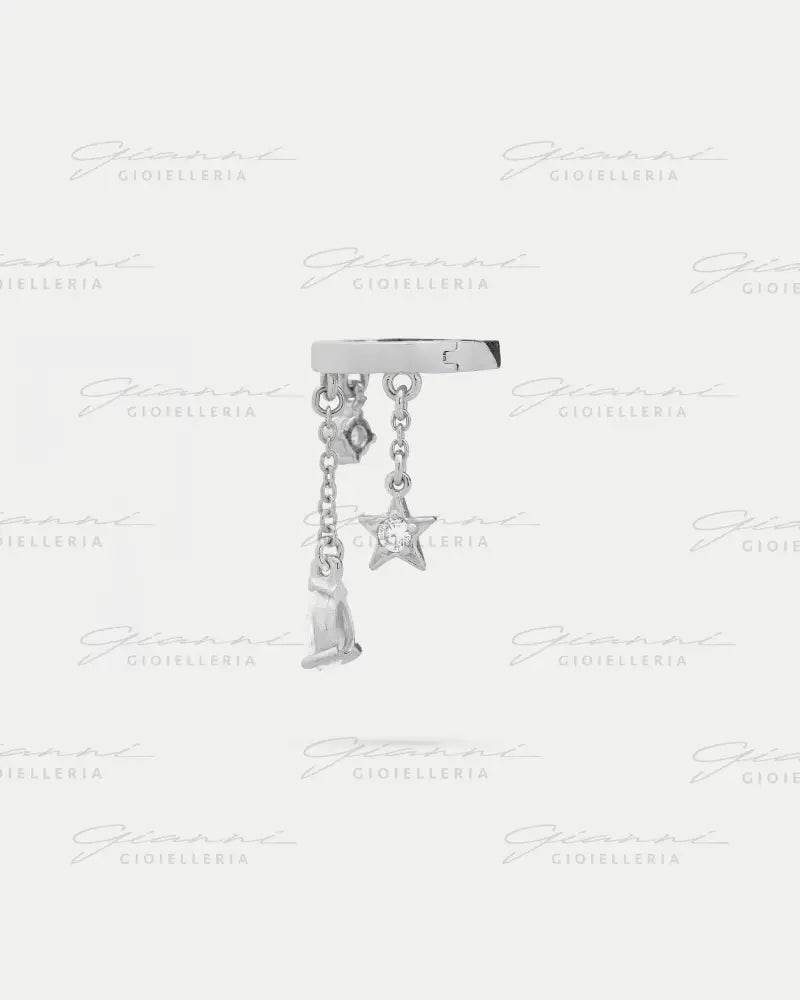 Helix Piercing Rue Des Mille - Goccia castone stella rodio Orecchini