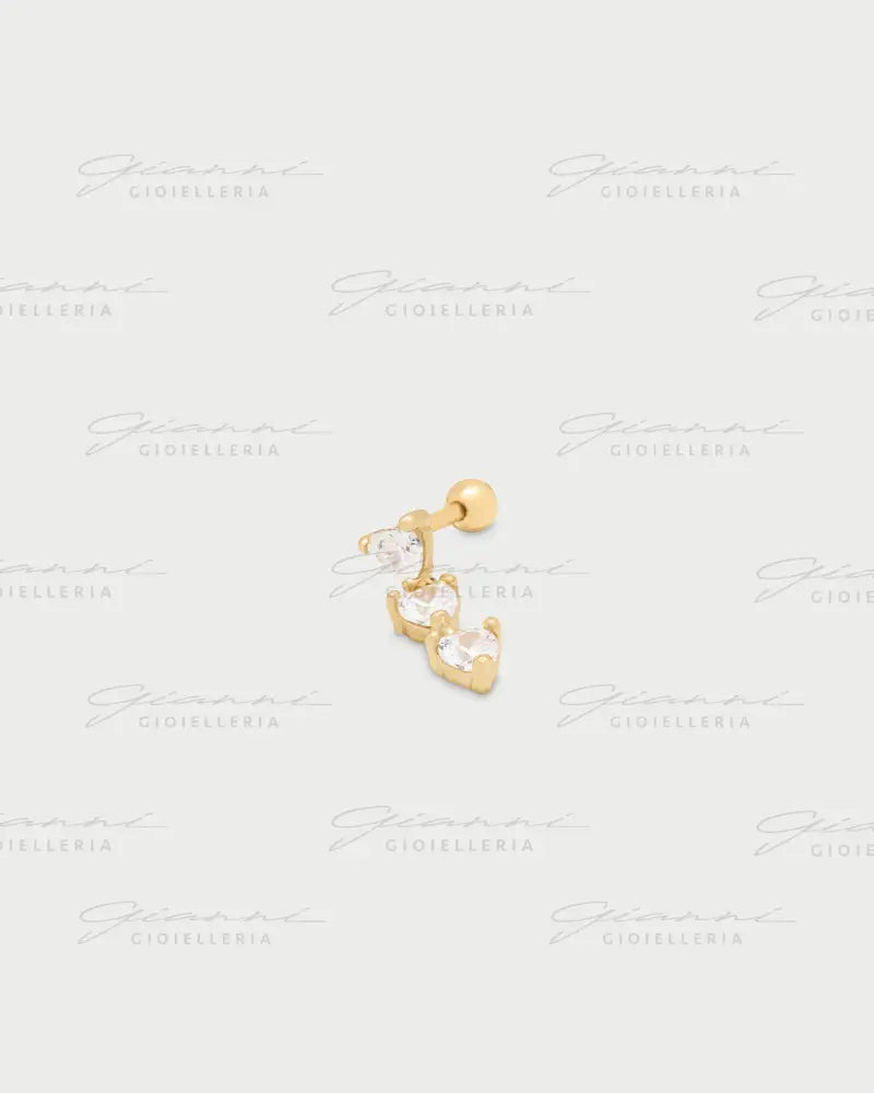 Helix Piercing Rue Des Mille - Triple hearts oro giallo Orecchini