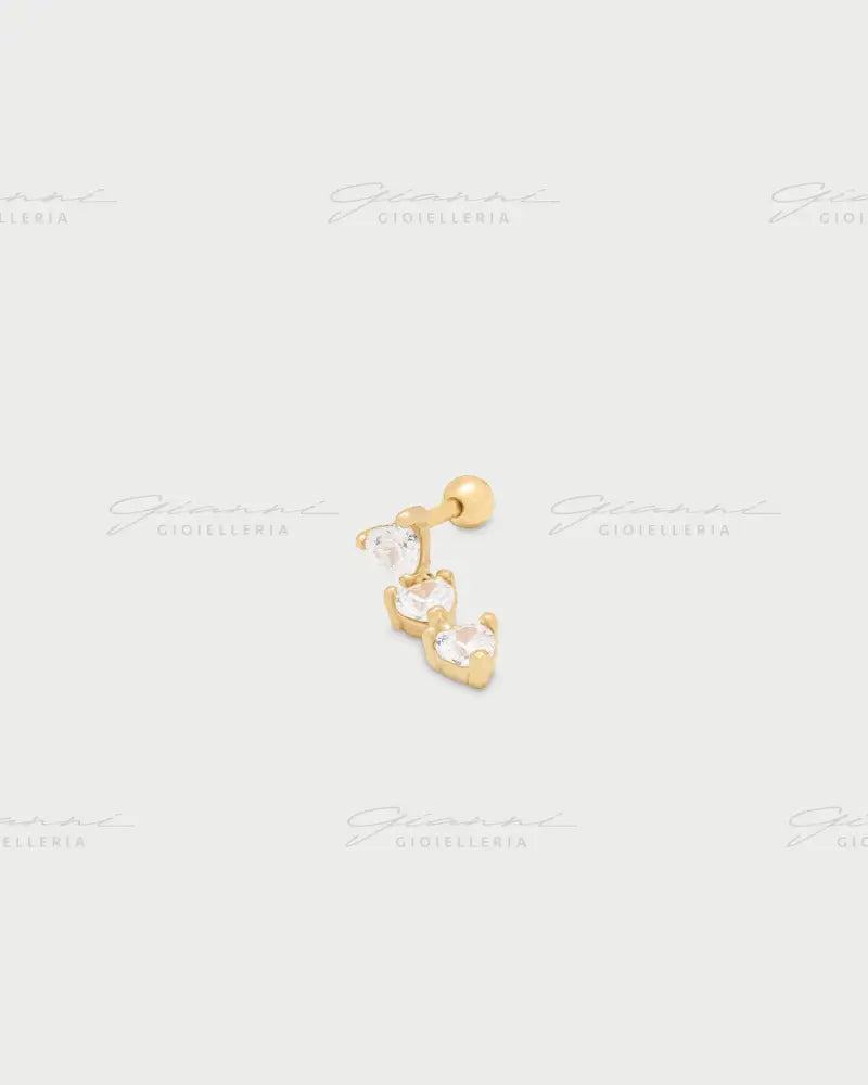 Helix Piercing Rue Des Mille - Triple hearts oro giallo Orecchini