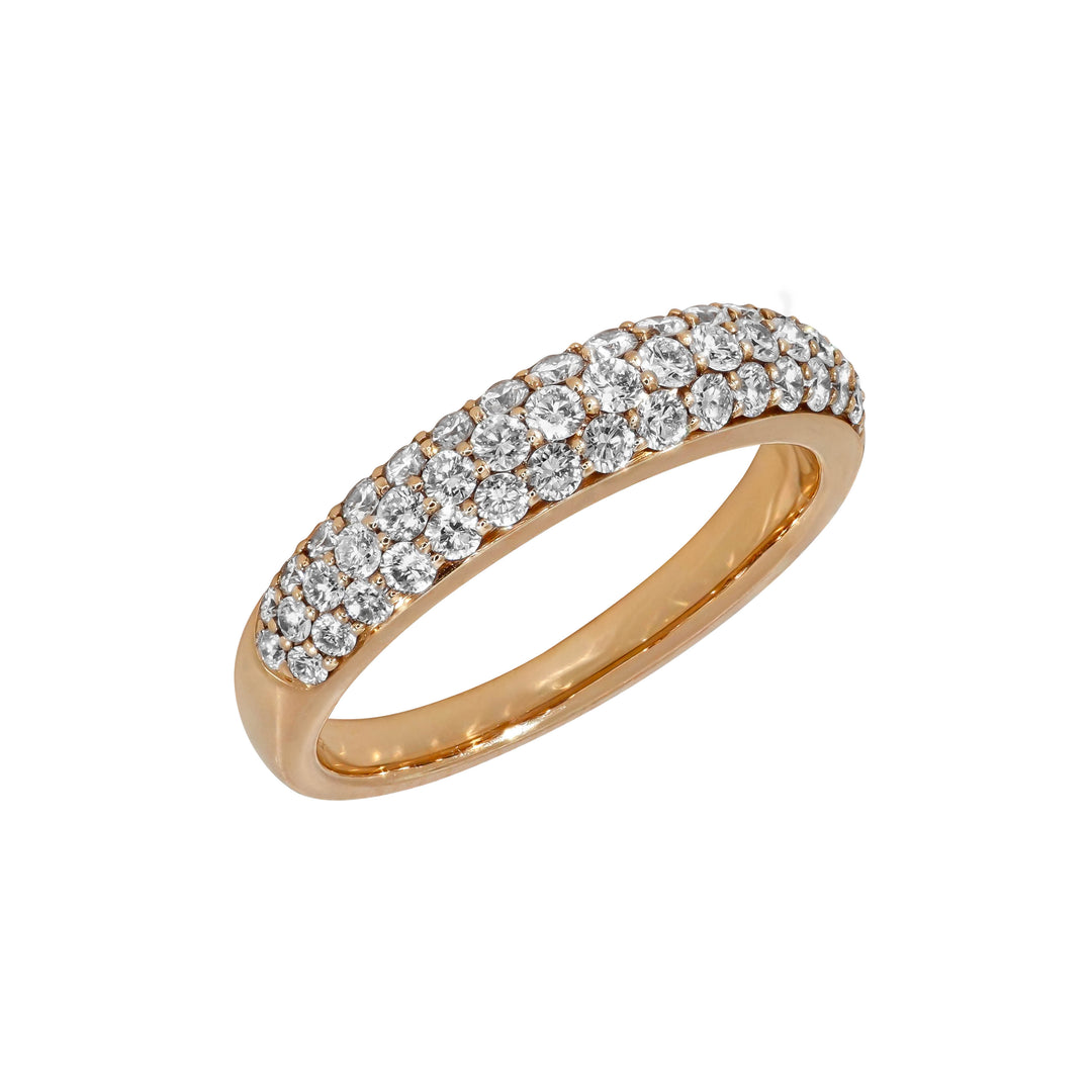 Anello Crivelli - Fascia in Oro Rosa con Pavè di Diamanti
