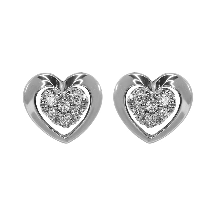 Orecchini Crivelli - Fantasia Cuore in Oro Bianco con Diamanti