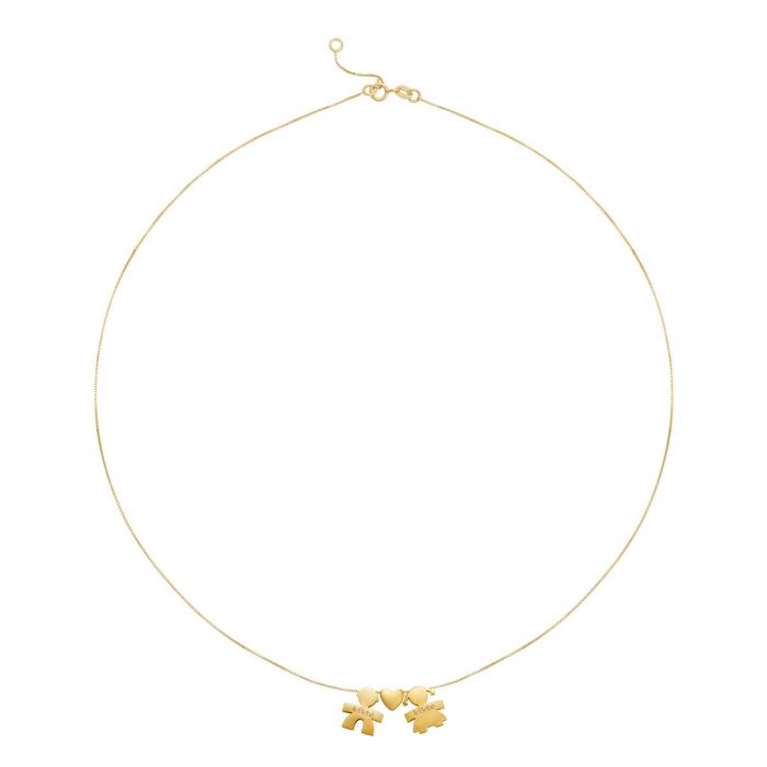 Collana leBebé - I Tesorini con sagoma bimbo, cuore e bimba in oro giallo