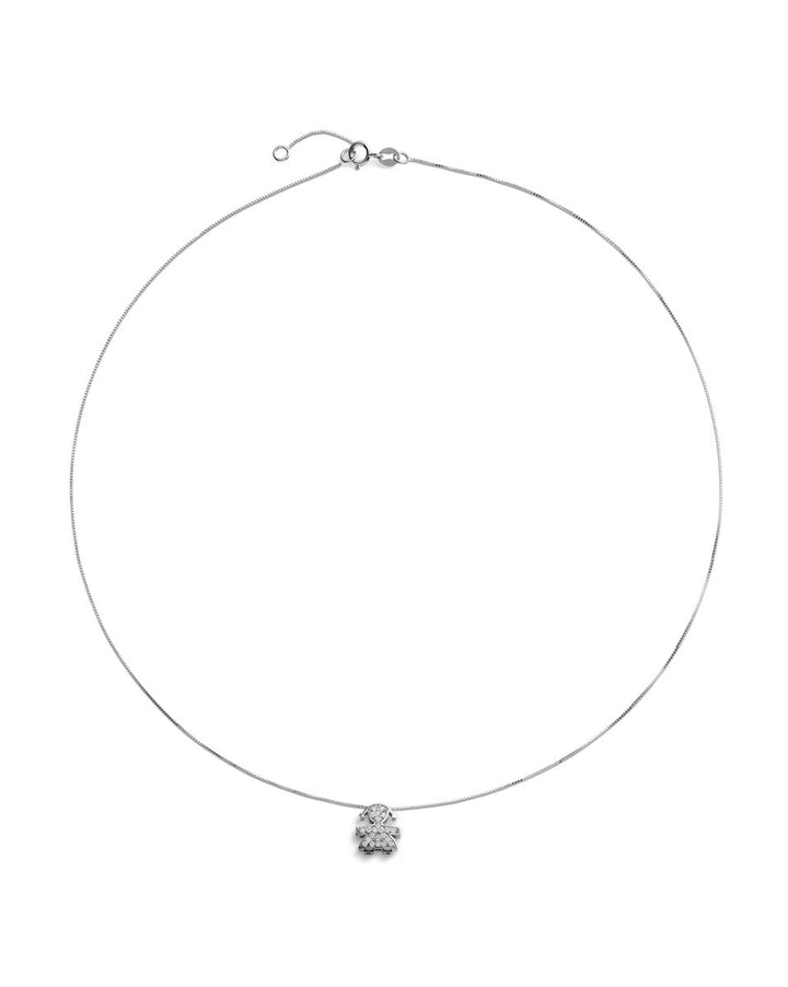 Collana leBebé - Tesorini con sagoma bimba in oro bianco e diamanti