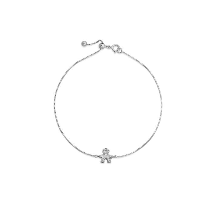 Bracciale leBebé - I Tesorini con sagoma bimbo in oro bianco e diamanti