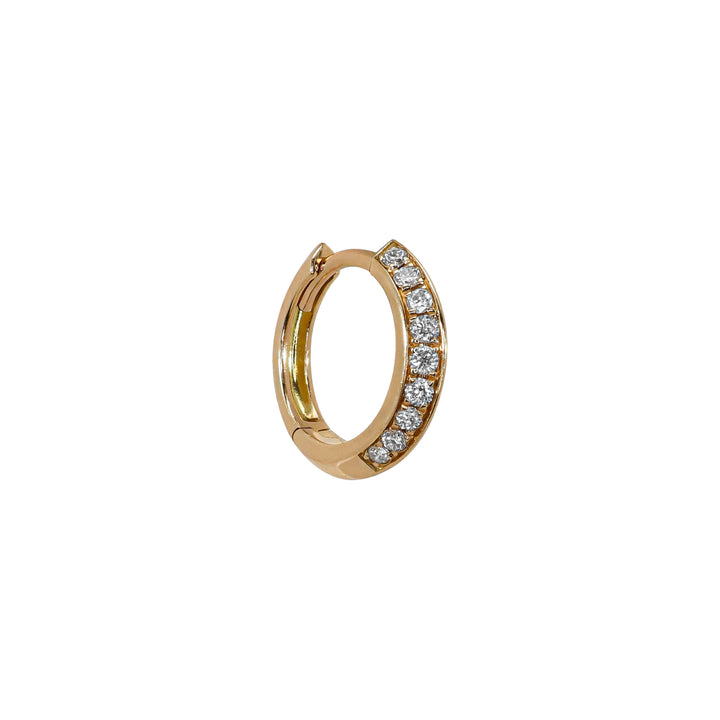 Orecchini Crivelli - Cerchietti con striscia di Diamanti in Oro Rosa