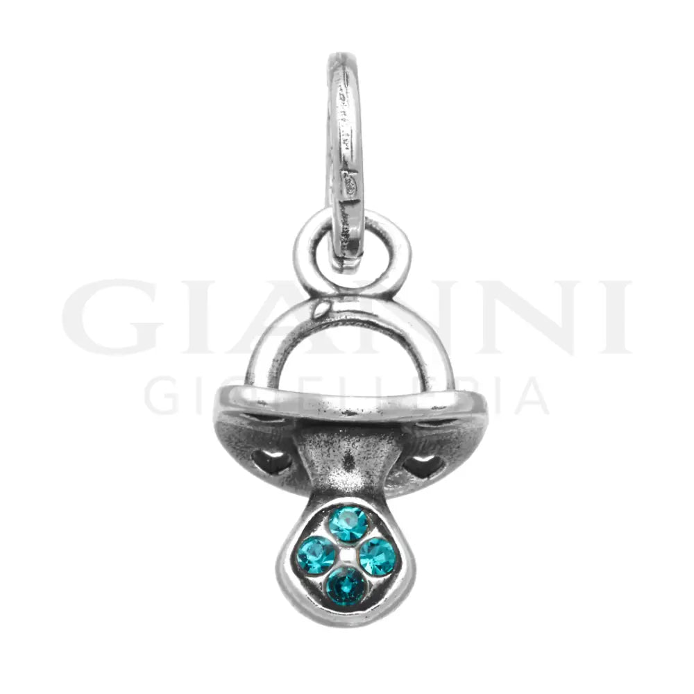 Mini Charm Giovanni Raspini - Ciuccio Crystal Azzurro Charm