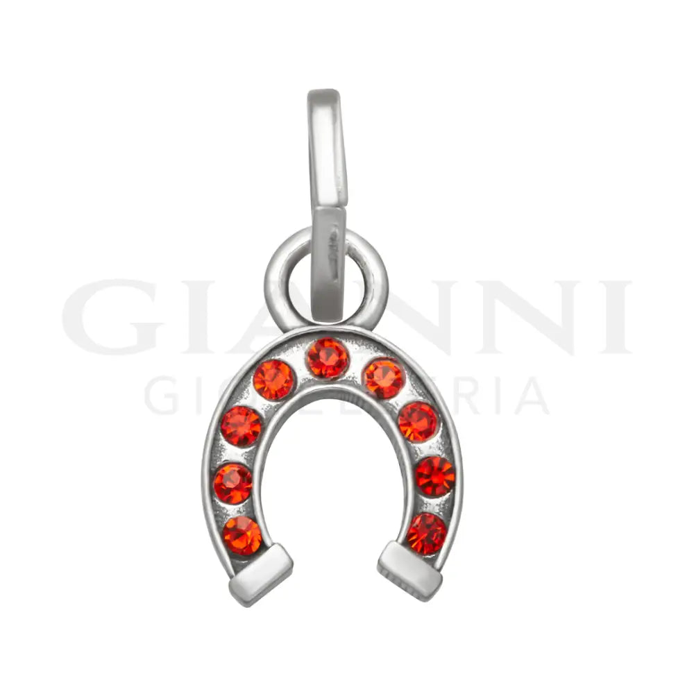 Mini Charm Giovanni Raspini - Ferro Di Cavallo Crystal Rosso Charm