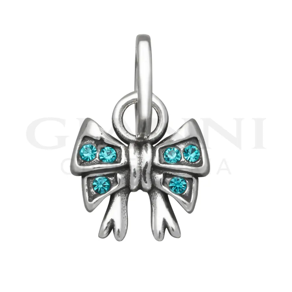 Mini Charm Giovanni Raspini - Fiocco Crystal Azzurro Charm