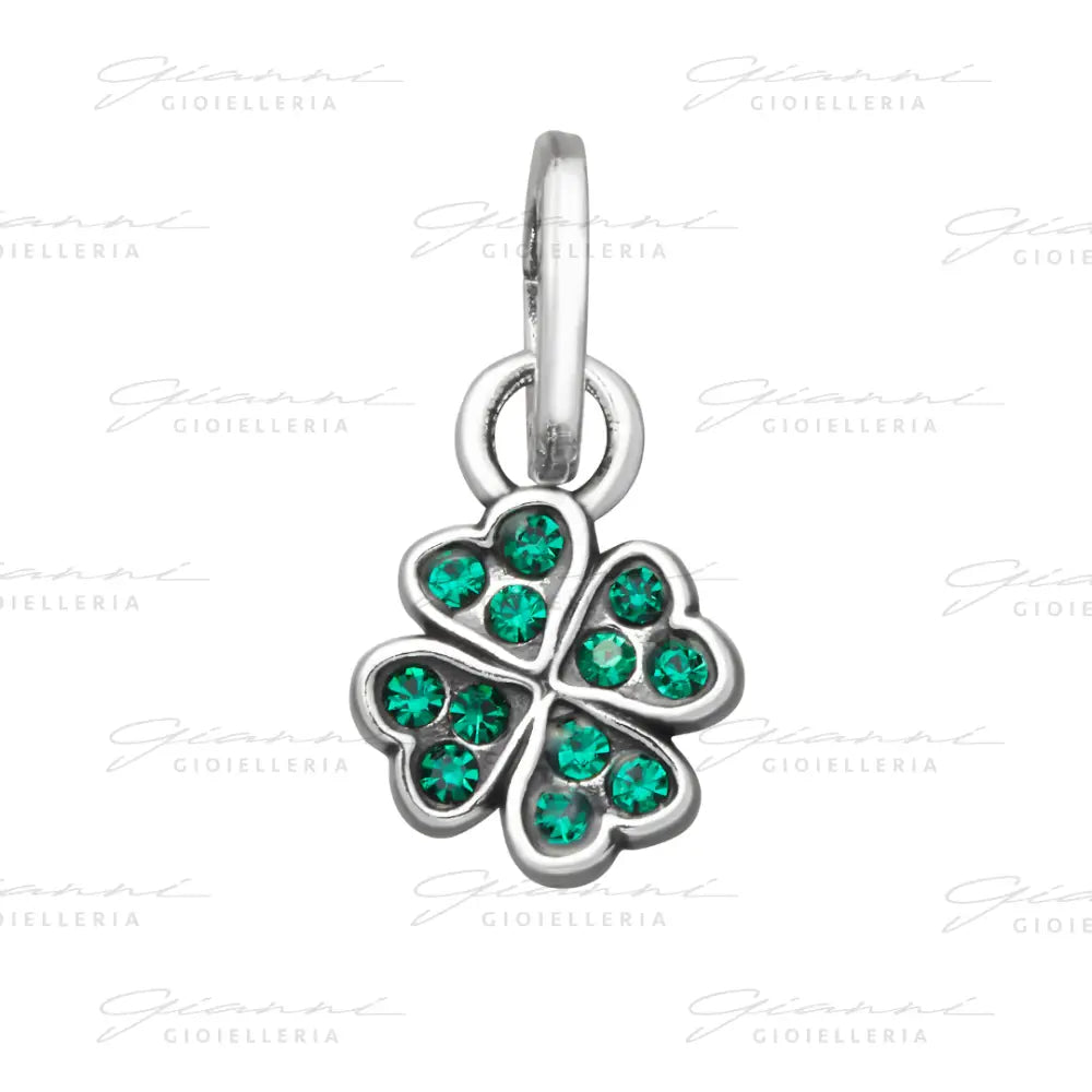 Mini Charm Giovanni Raspini - Quadrifoglio Crystal Verde Charm