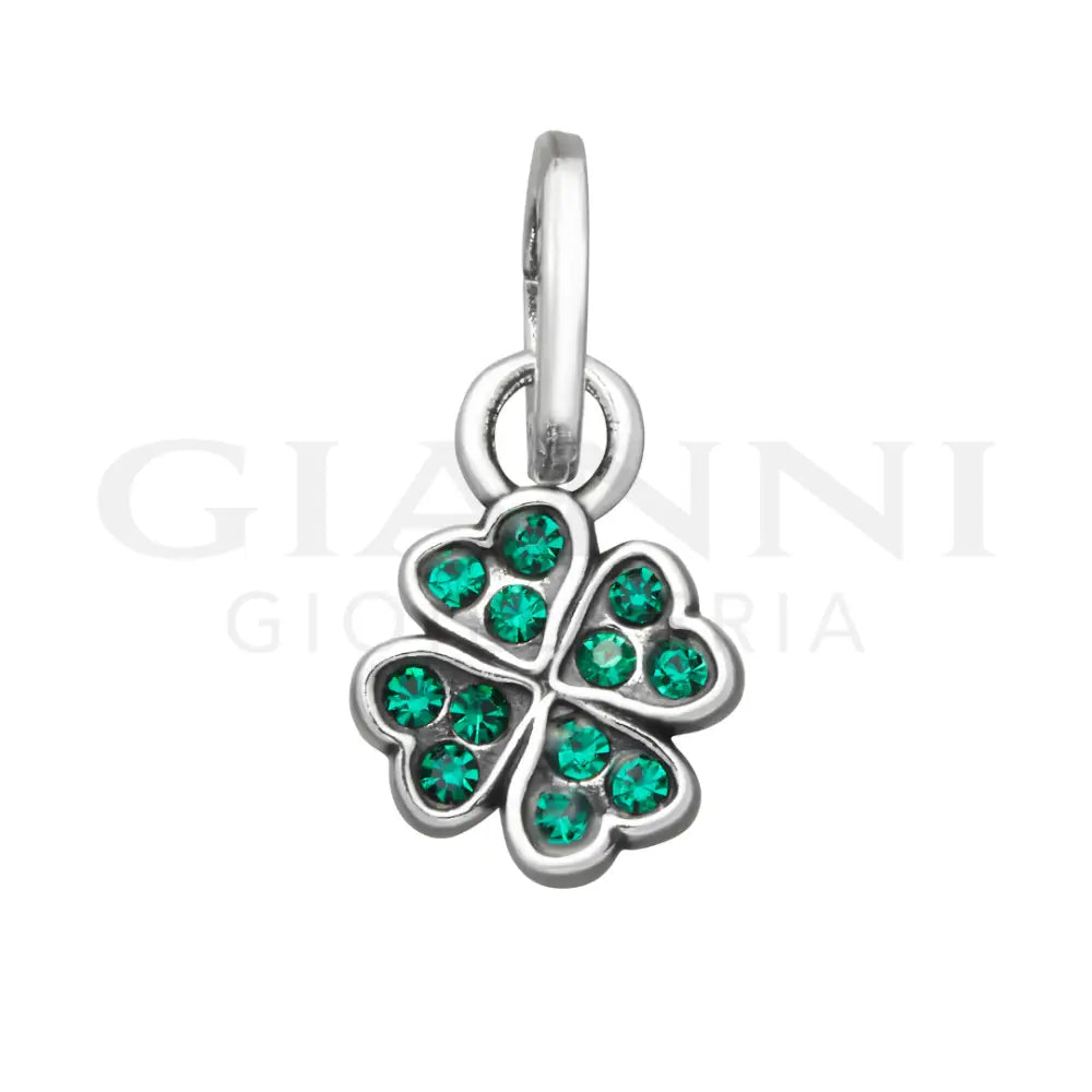 Mini Charm Giovanni Raspini - Quadrifoglio Crystal Verde Charm