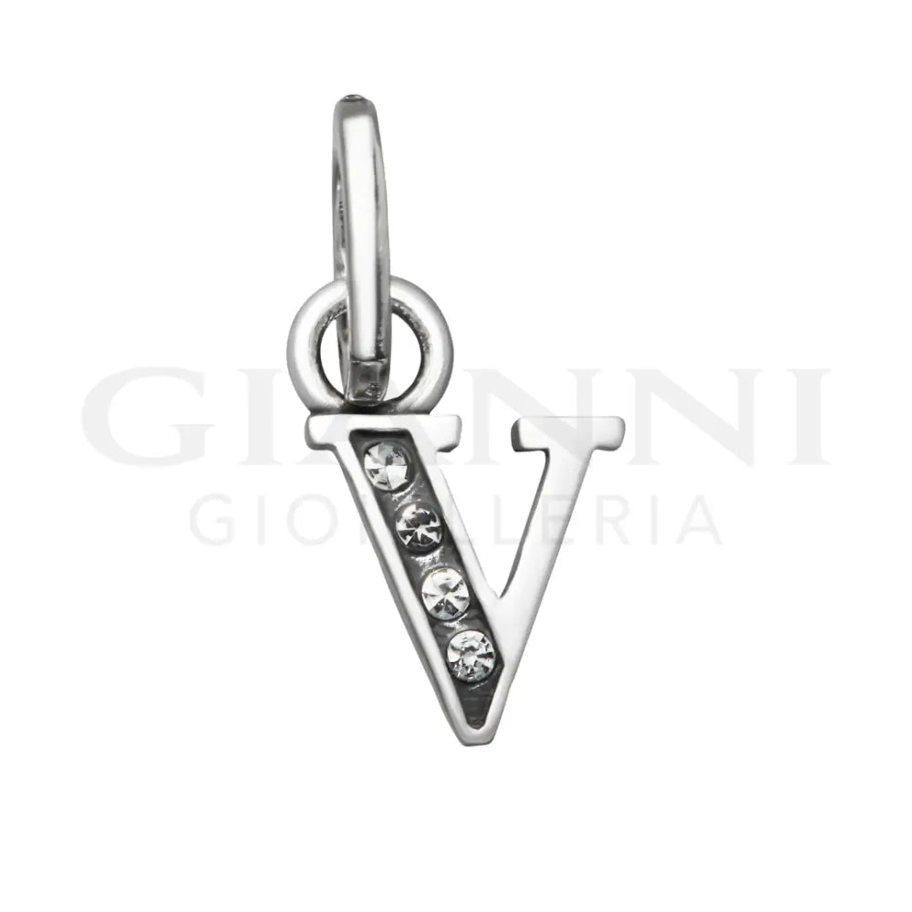 Mini Charm Giovanni Raspini - ’V’ Crystal Charm
