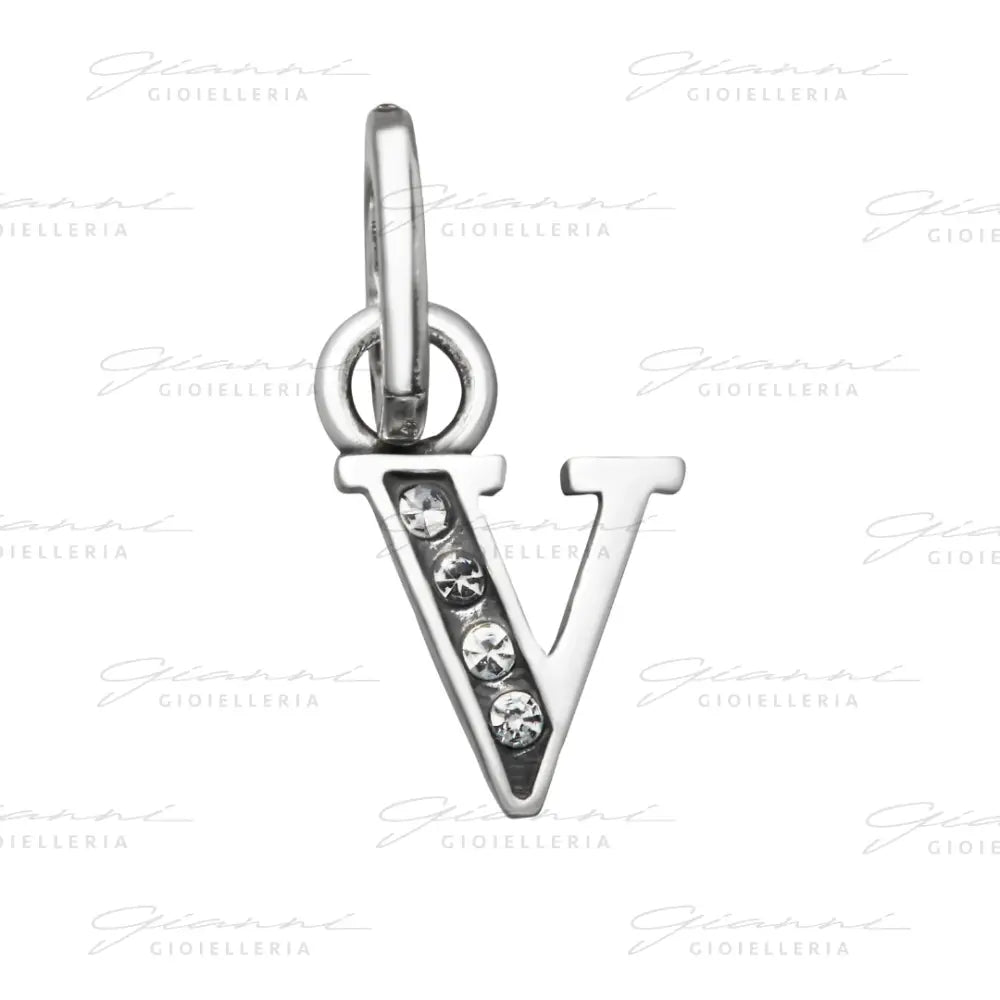 Mini Charm Giovanni Raspini - ’V’ Crystal Charm