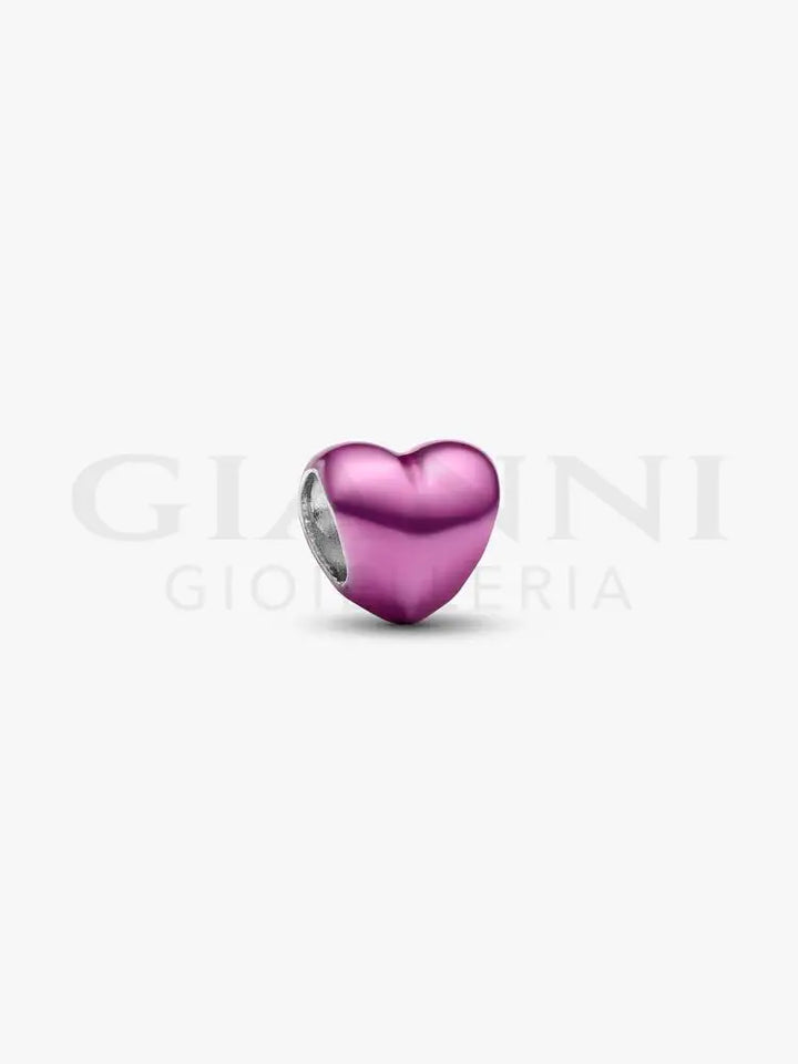 Mini Charm Pandora - Cuore effetto metallico rosa - Charm