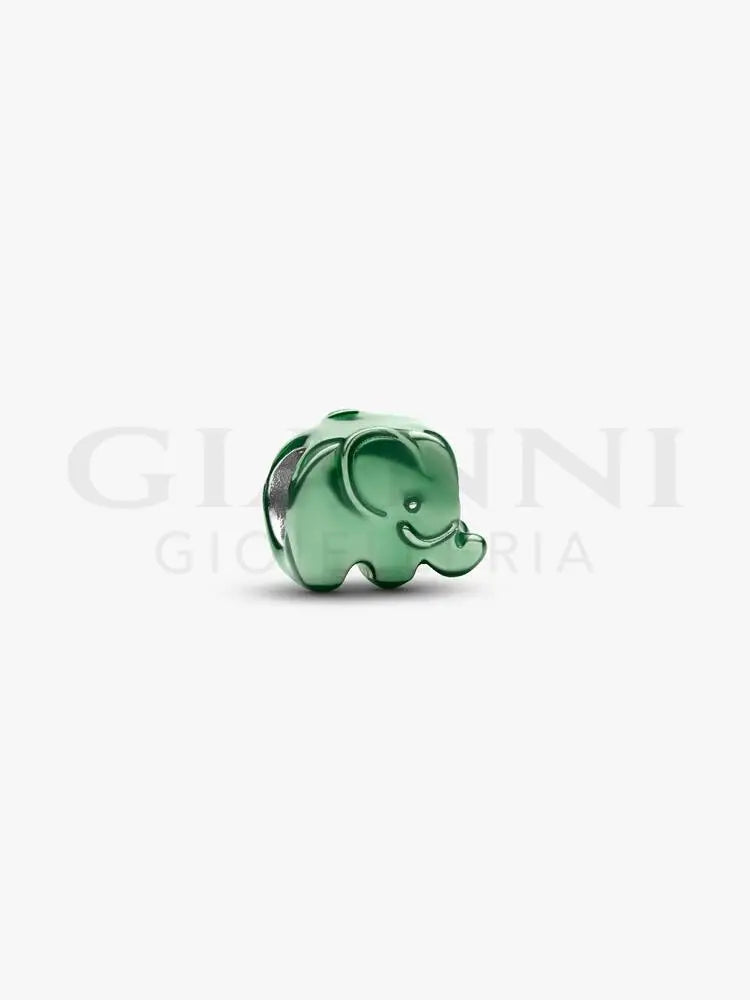 Mini Charm Pandora - Elefante effetto metallico verde - Charm