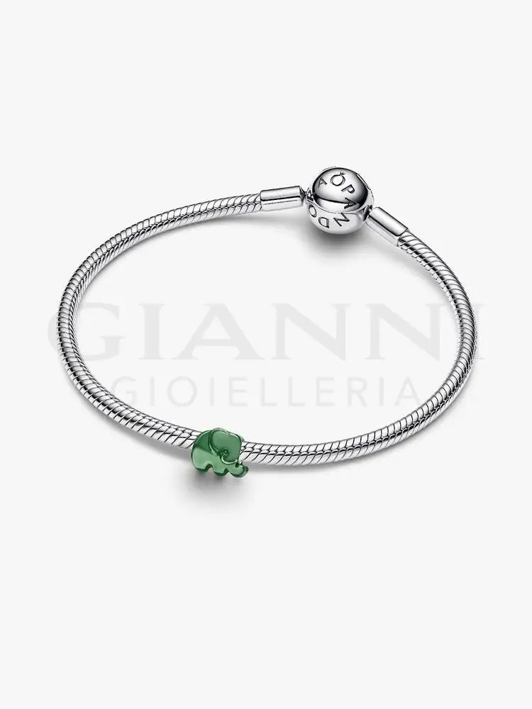 Mini Charm Pandora - Elefante effetto metallico verde - Charm