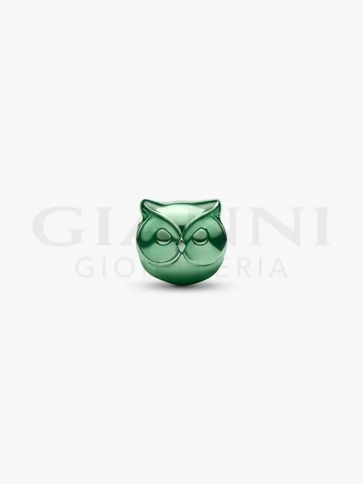 Mini Charm Pandora - Gufo effetto metallico verde - Charm