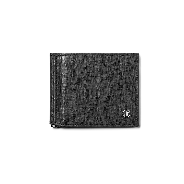 Portacarte Montegrappa - Signet Series con Clip, Pelle Saffiano Nero