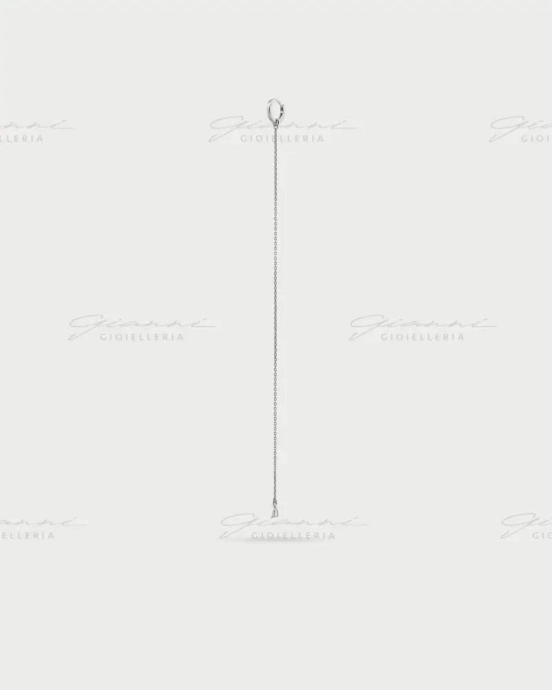 Mono Orecchino Rue Des Mille - Long line drop rodio Orecchini