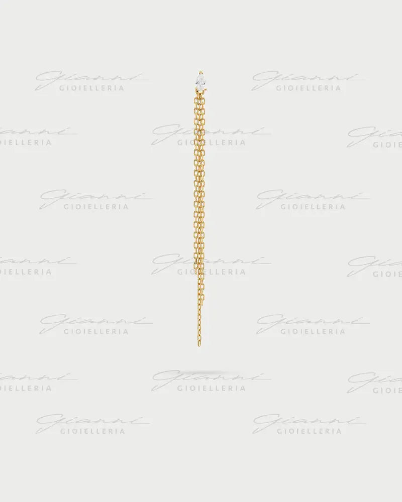 Mono Orecchino Rue Des Mille - Multi line drop frange oro giallo Orecchini