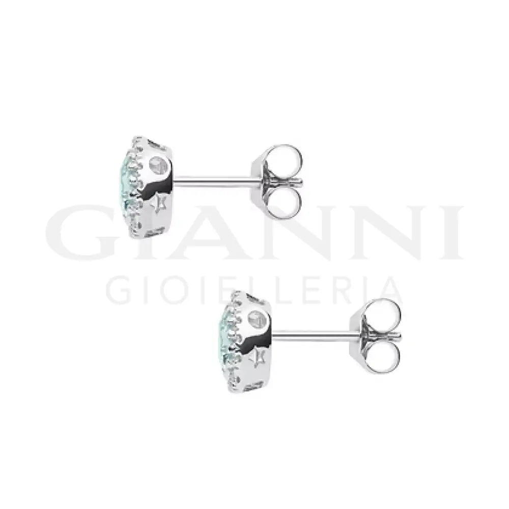 Orecchini Comete - Fantasia con Acquamarina taglio Cuore e Diamanti - Orecchini