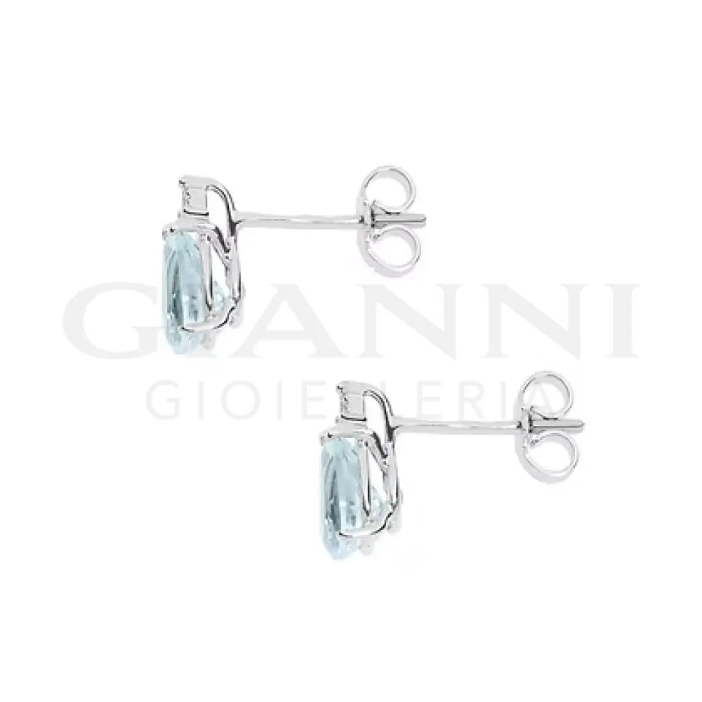 Orecchini Comete - Fantasia con Acquamarina taglio goccia e Diamanti - Orecchini