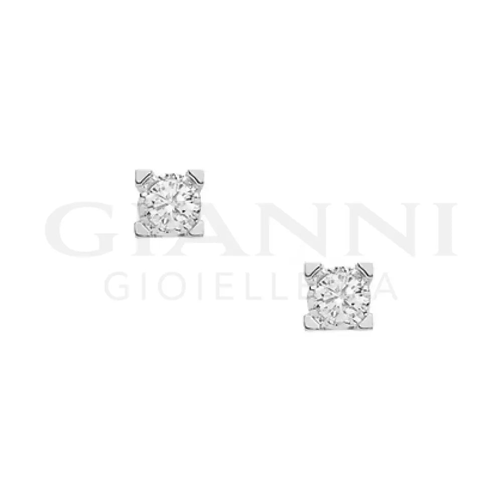 Orecchini Comete - Punti Luce in Oro Bianco e Diamanti 0,06 ct. - Orecchini