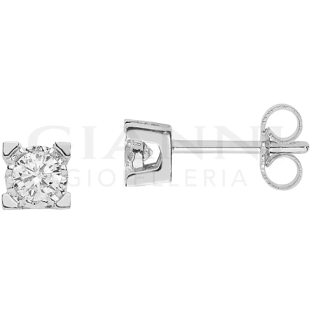 Orecchini Comete - Punti Luce in Oro Bianco e Diamanti 0,22 ct. - Orecchini