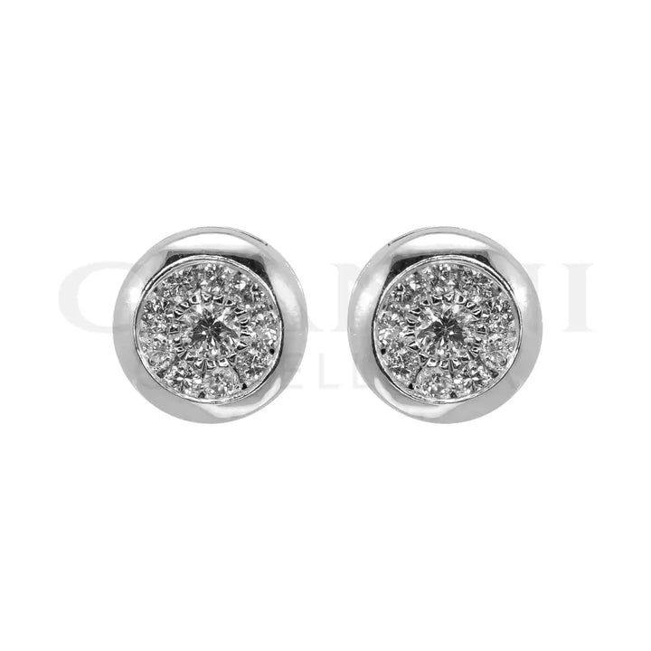 Orecchini Comete - Punto Luce in Oro Bianco con Diamanti - Orecchini