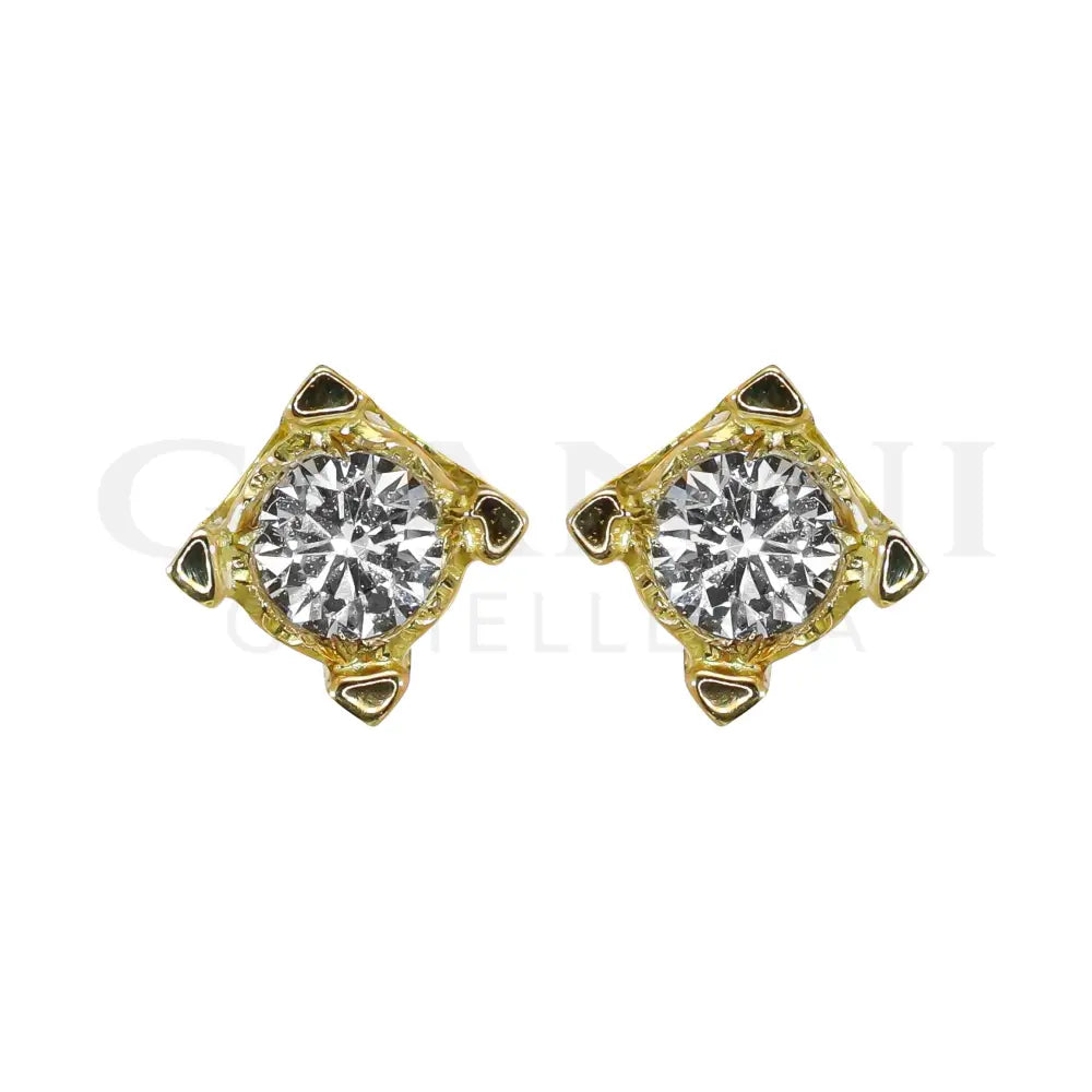 Orecchini Comete - Punto Luce in Oro Giallo con Diamanti - Orecchini