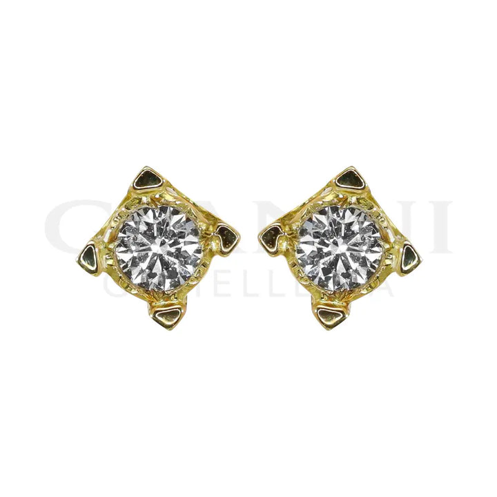 Orecchini Comete - Punto Luce in Oro Giallo con Diamanti - Orecchini