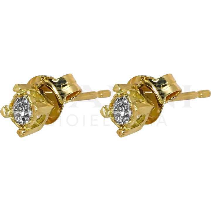Orecchini Comete - Punto Luce in Oro Giallo con Diamanti - Orecchini